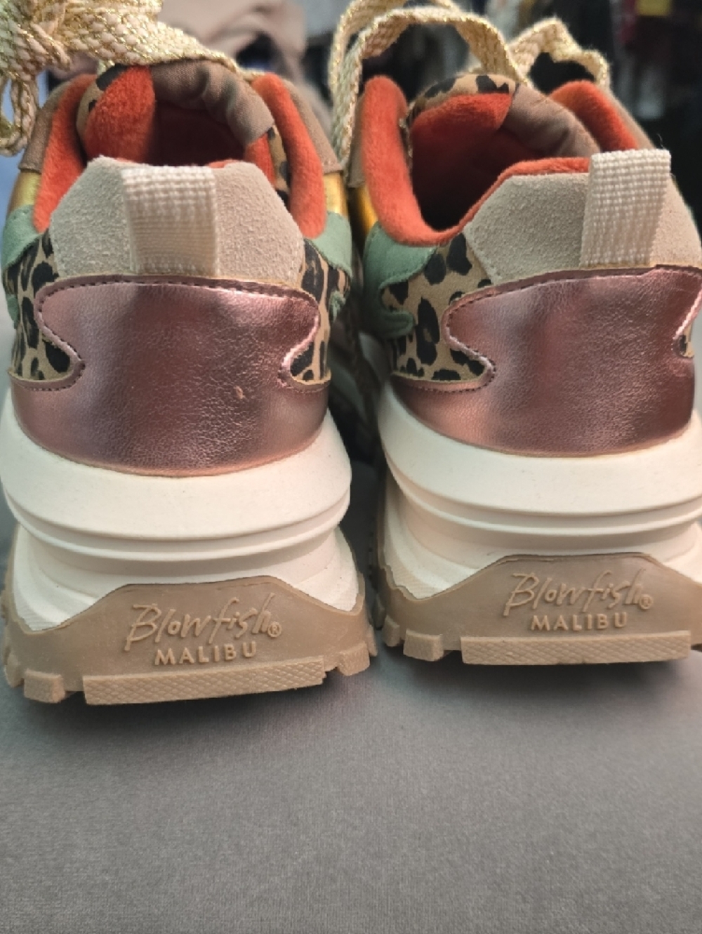 Blowfish Malibu Orange and Mint Mixed-Material Sneaker - Picture 4 of 7